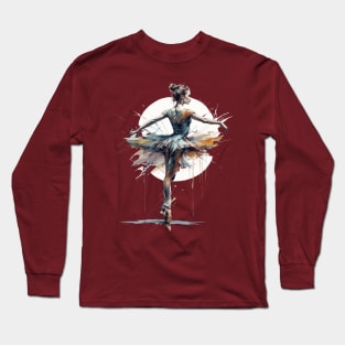 Dancing Ballerina colorful drawing Long Sleeve T-Shirt